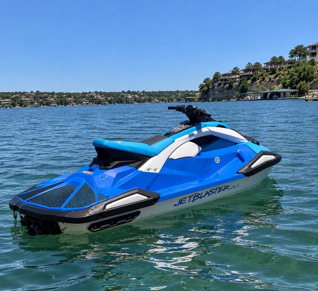 Rear three-quarter view of the Yamaha JetBlaster DLX